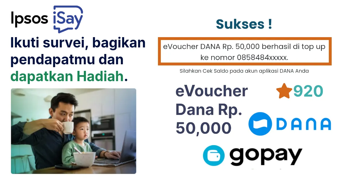 survey berbayar saldo DANA Ipsos iSay