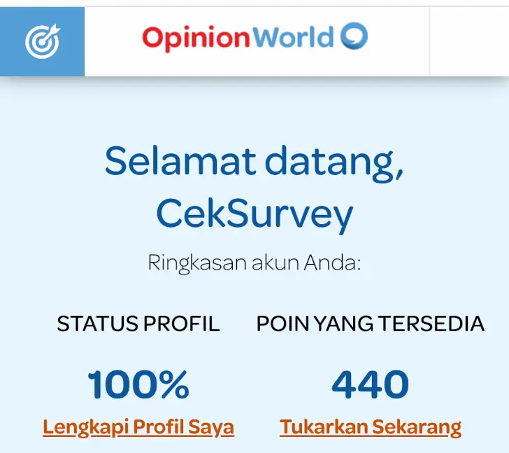 Review OpinionWorld, Penipuan atau Bukan? 4 penukaran poin opinionworld