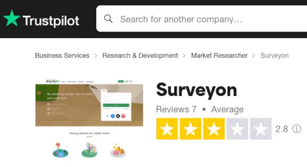 surveyon trustpilot