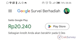 google survei berhadiah