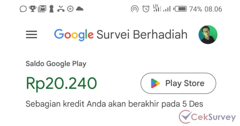 google survei berhadiah