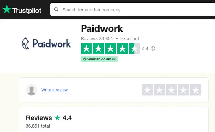 paidwork trustpilot