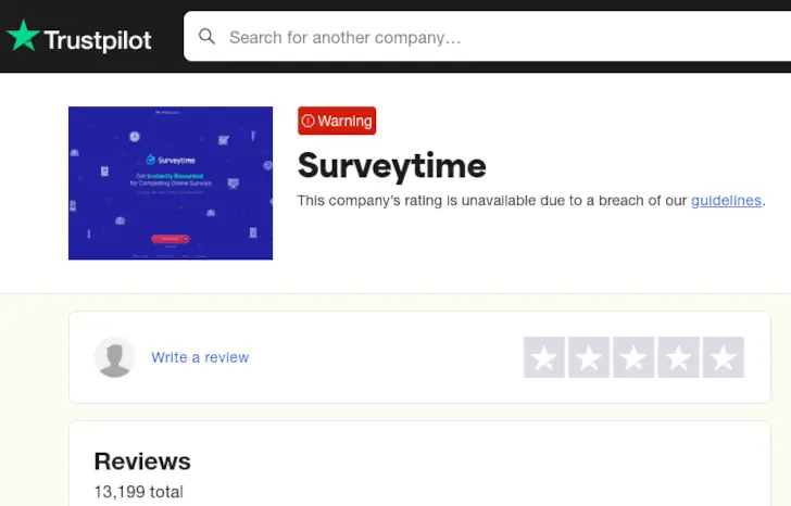 surveytime trustpilot