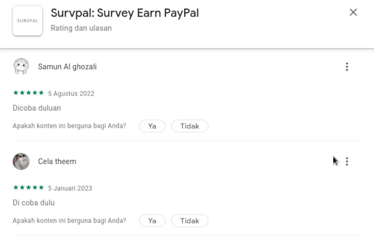 testimoni survpal google play