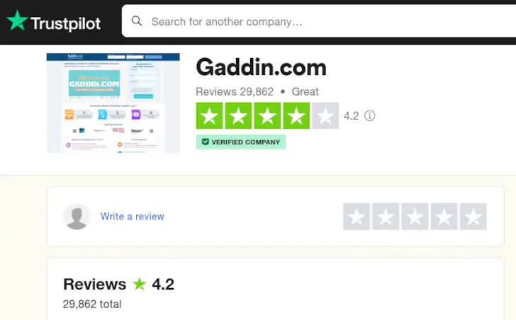 gaddin trustpilot