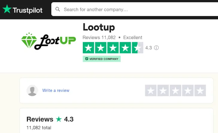 lootup trustpilot