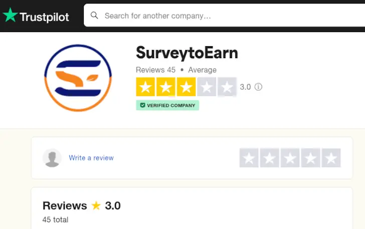 surveytoearn trustpilot