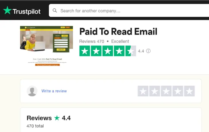 paidtoreademail trustpilot