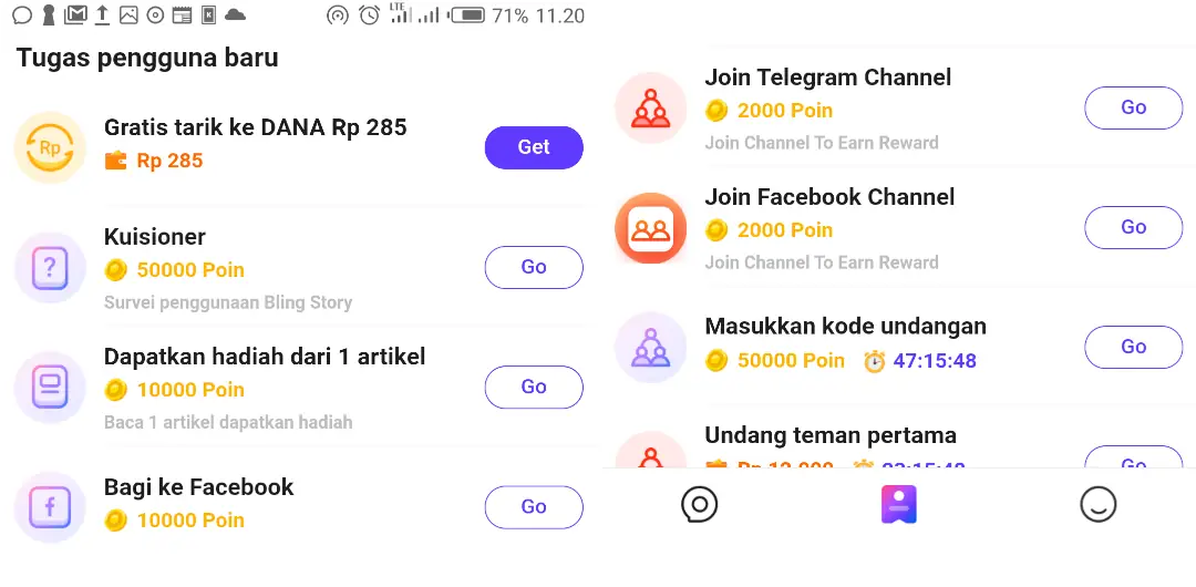 Review Bling Story APK, Penipuan atau Bukan? 1 tugas bling story