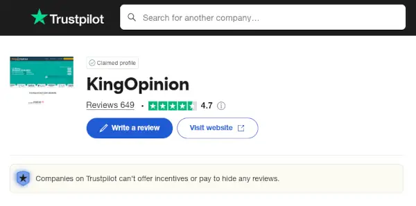 kingopinion trustpilot
