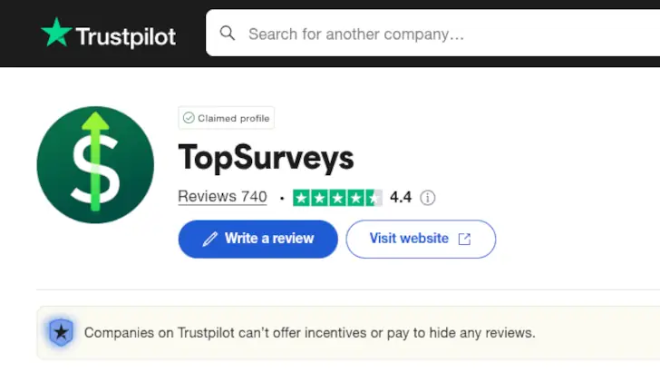 Review TopSurveys.app, Penipuan atau Bukan? 4 topsurveys trustpilot