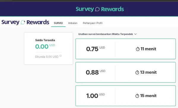 Review SurveyRewards, Penipuan atau Bukan? 2 tugas surveyrewards